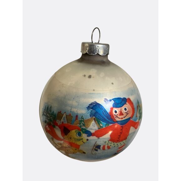 Vintage Corning Glass Works Christmas Ornaments Set Of 6 With  Winter Scenes - Picture 9 of 12